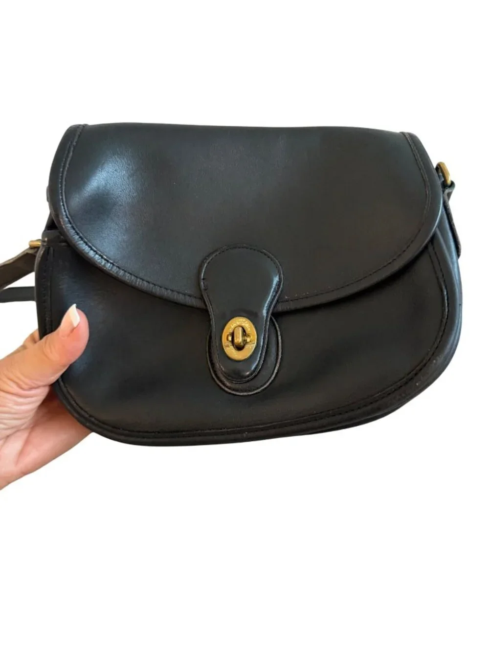 Coach Womens Prairie Bag Black Glove-tanned Leather Turnlock Closure 9954 Vintag - Picture 13 of 16
